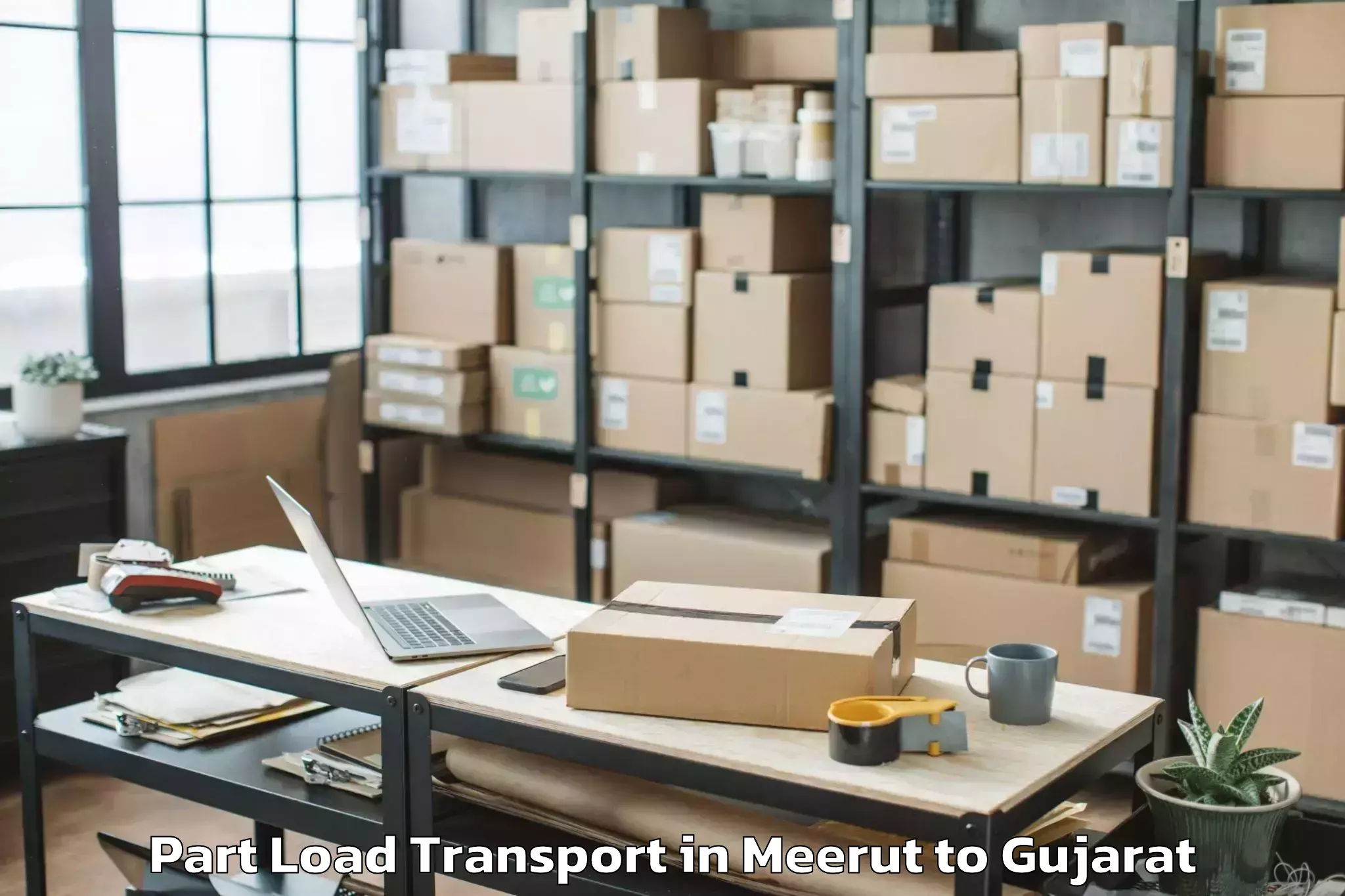 Book Meerut to Radhanpur Part Load Transport Online